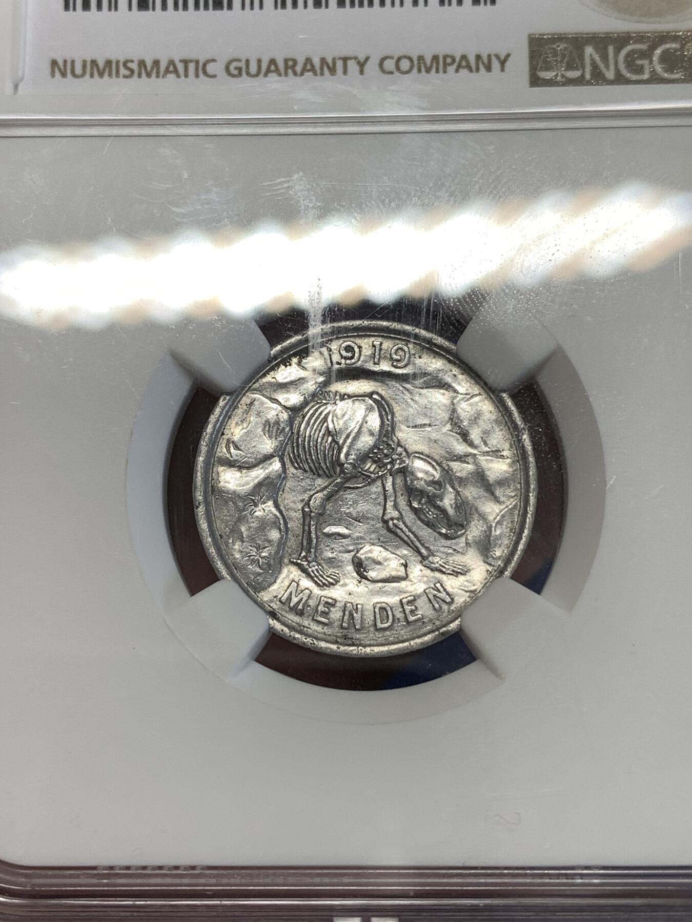 《竞宝斋》第289场- 周日，周一，周二 3场连拍 （全场包邮） NGC UNCD 德紧1920年50芬尼洞熊 没看出来有什么清洗痕迹