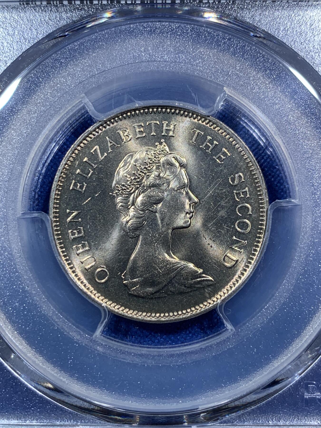 《竞宝斋》第289场- 周日，周一，周二 3场连拍 （全场包邮） PCGS MS66 香港1980一圆 卷拆送评 超高分难得 两面都有类镜面效果 转光非常犀利