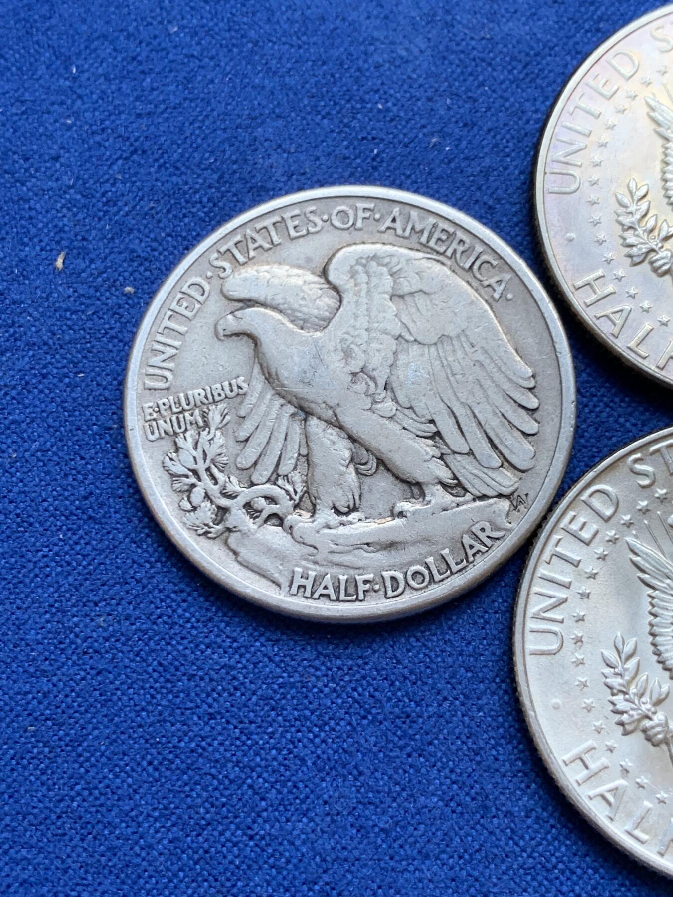 《竞宝斋》第289场- 周日，周一，周二 3场连拍 （全场包邮） 3枚银币一组 美国192行走女神半圆一枚 + 肯尼迪半圆两枚