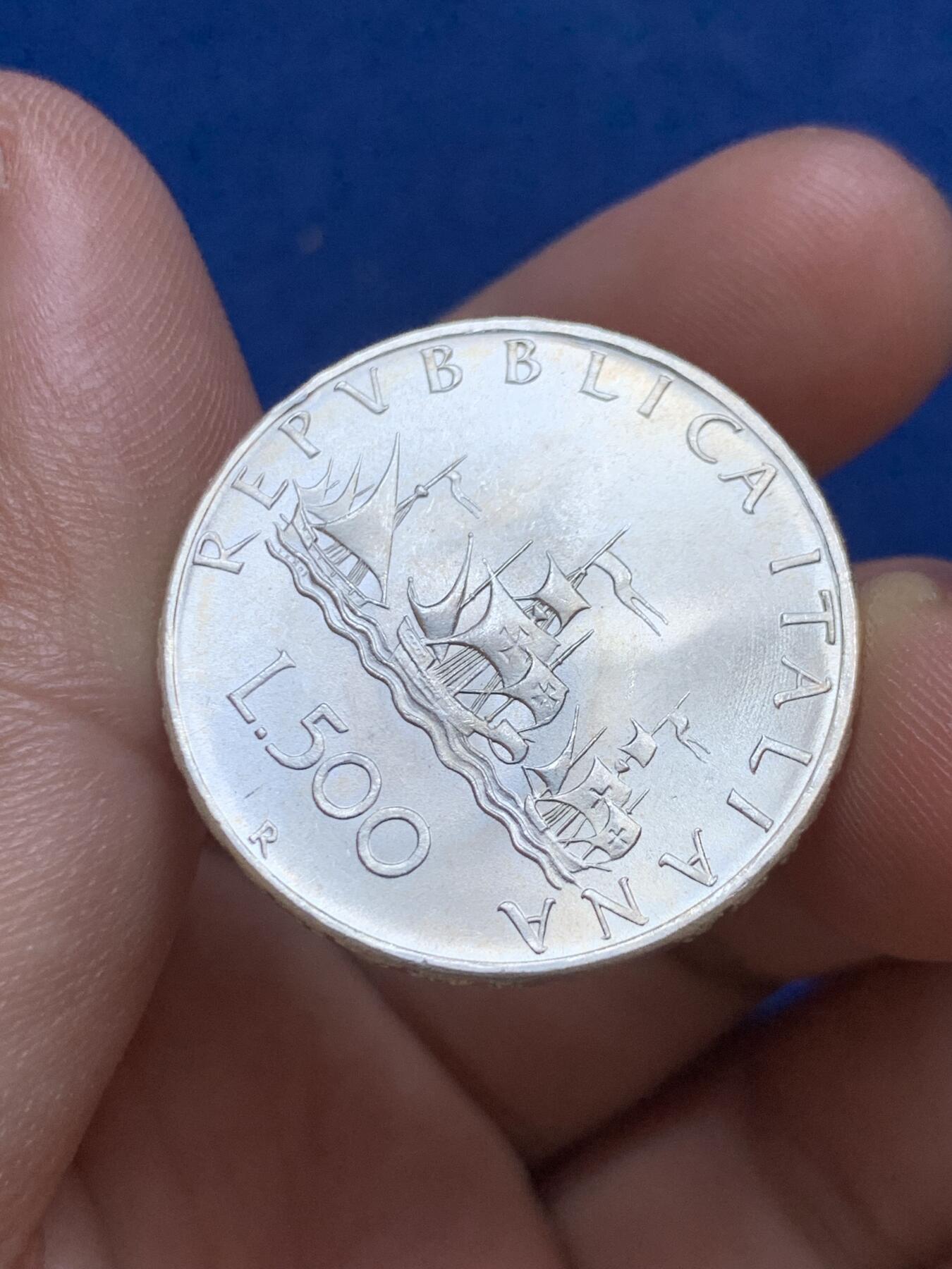 《竞宝斋》第289场- 周日，周一，周二 3场连拍 （全场包邮） 意大利 1966年 500里拉 帆船少女银币 顶级BU拆卷品相 原光耀眼 可评级