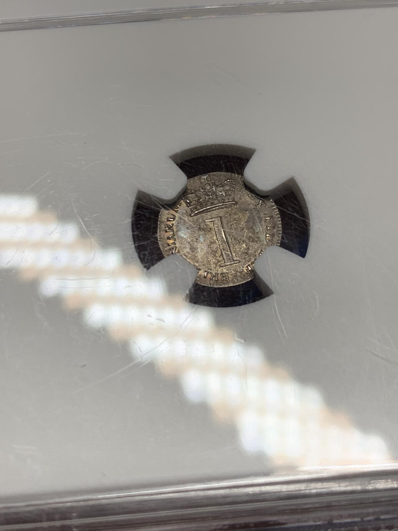 《竞宝斋》第289场- 周日，周一，周二 3场连拍 （全场包邮） NGC MS62 英国1818年一便士乔治三世灌足银币 少见品种 包浆很漂亮