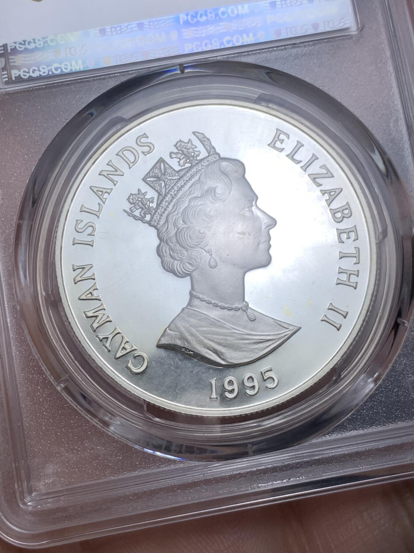 《竞宝斋》第289场- 周日，周一，周二 3场连拍 （全场包邮） 冠军分 PCGS PR67DCAM 开曼1995年世界濒危野生动物美洲大蜥蜴1元精制大银币