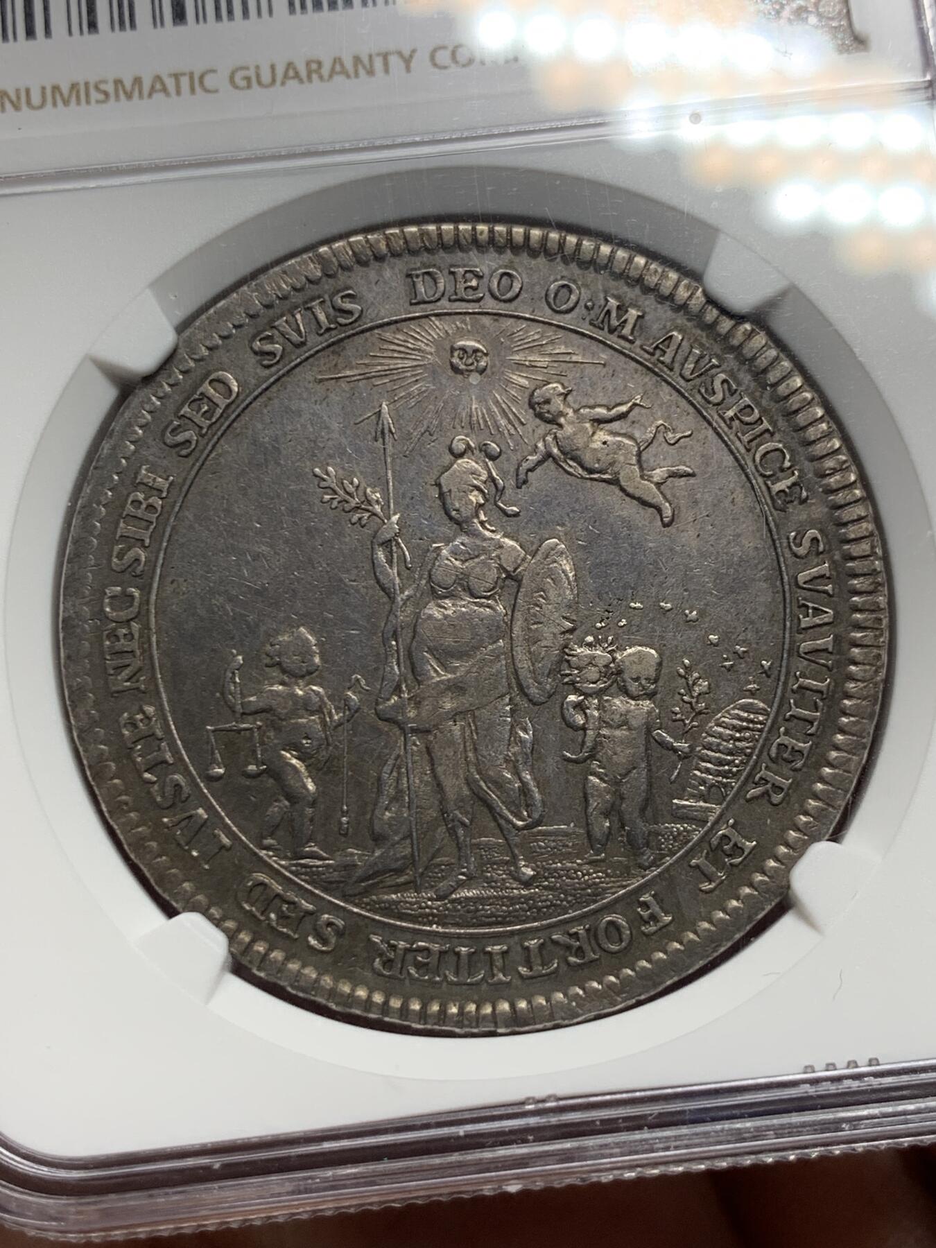 《竞宝斋》第289场- 周日，周一，周二 3场连拍 （全场包邮） NGC XF 德国 1770 AS 施派尔 菲利普主教继位 泰勒大银币 稀少品种 资料显示发行量只有5000枚