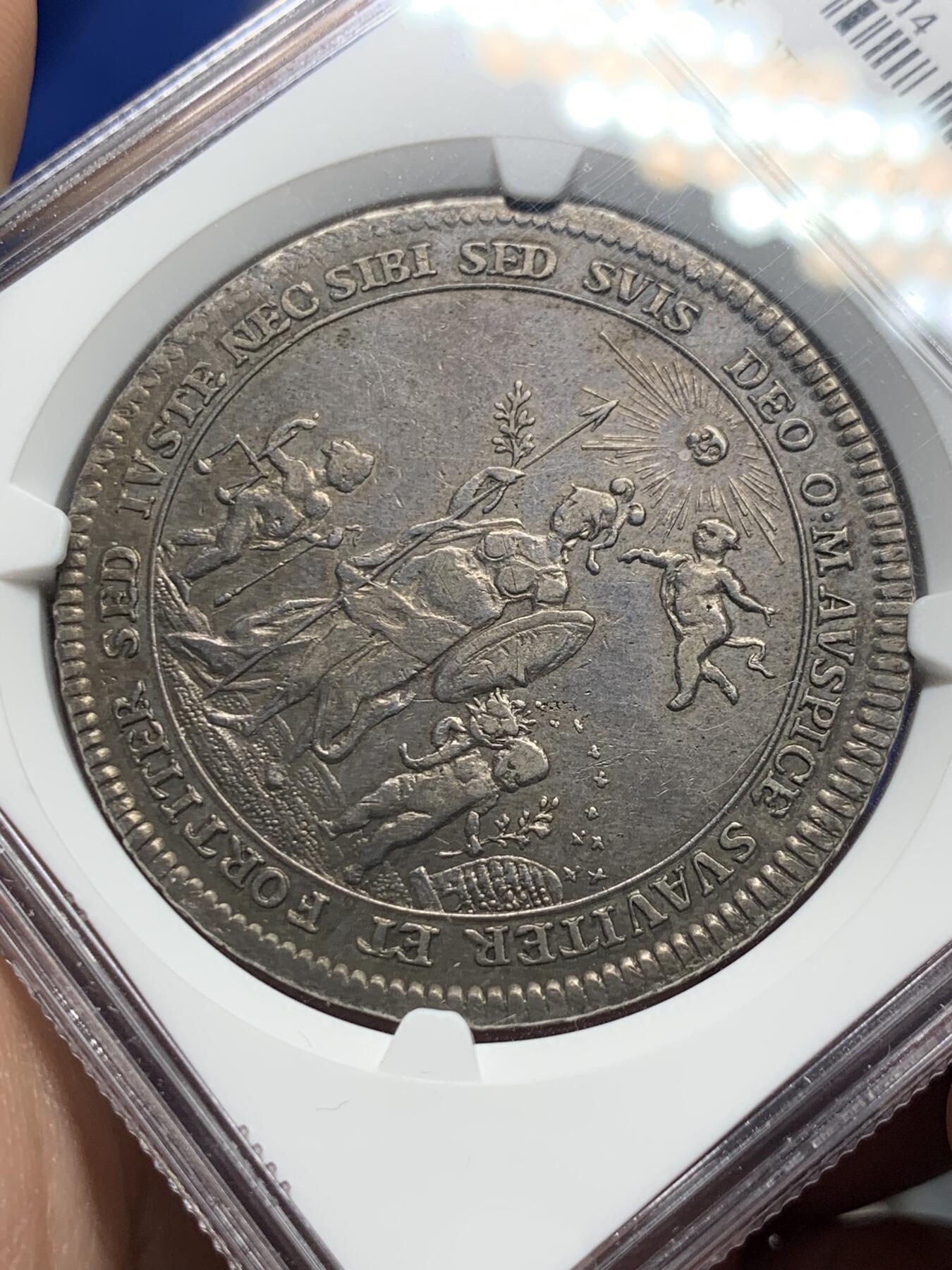 《竞宝斋》第289场- 周日，周一，周二 3场连拍 （全场包邮） NGC XF 德国 1770 AS 施派尔 菲利普主教继位 泰勒大银币 稀少品种 资料显示发行量只有5000枚