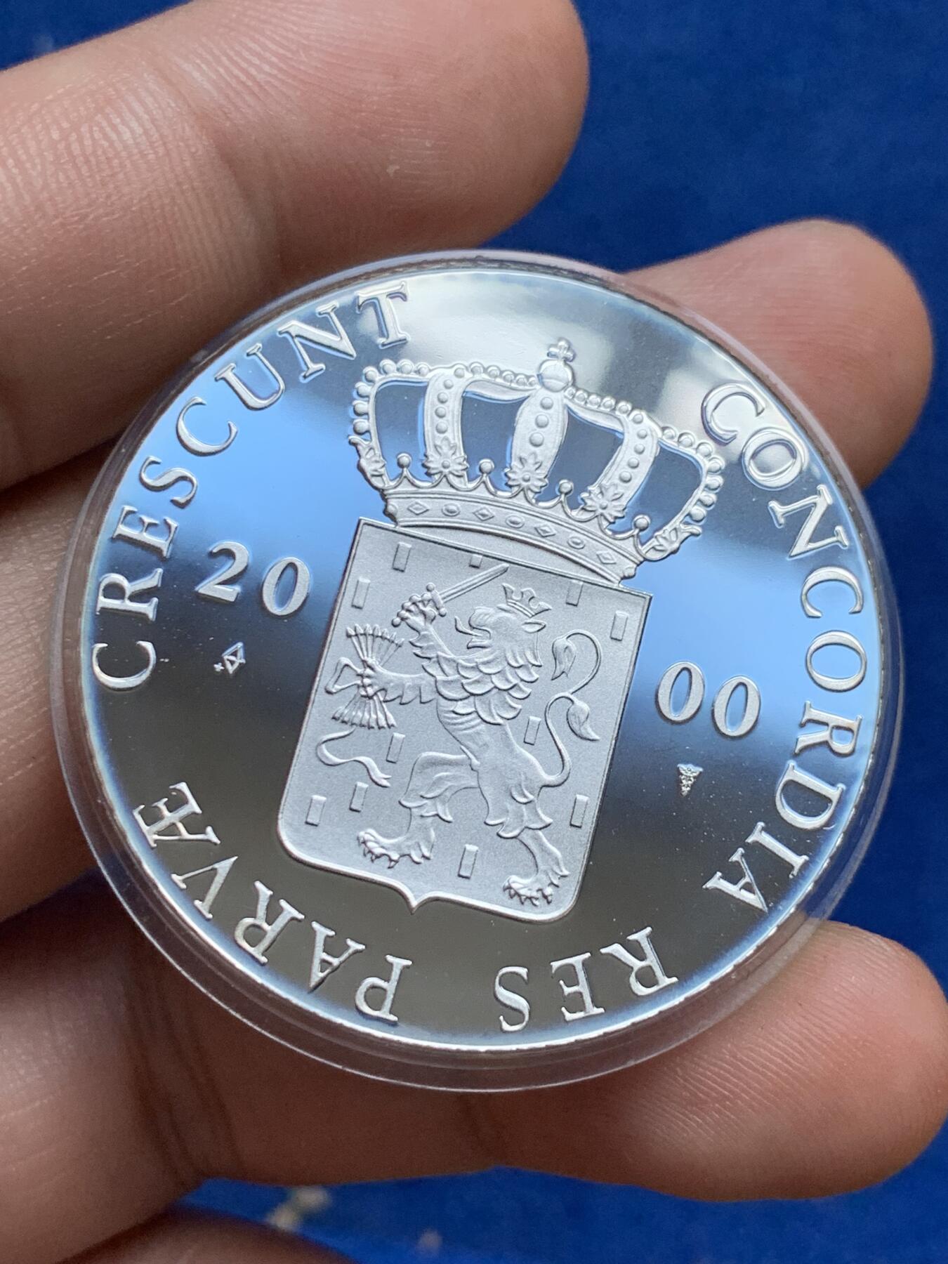 《竞宝斋》第289场- 周日，周一，周二 3场连拍 （全场包邮） 荷兰2000年1杜卡特大银币