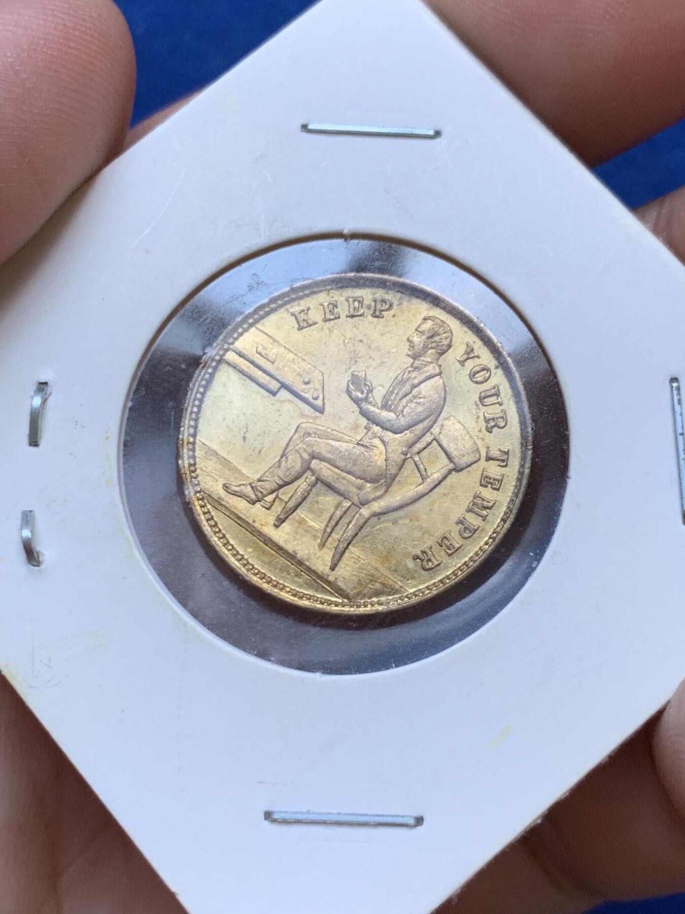 《竞宝斋》第289场- 周日，周一，周二 3场连拍 （全场包邮） 两枚一组 英国小维DuBo代币 少见UNC品相镀金完好