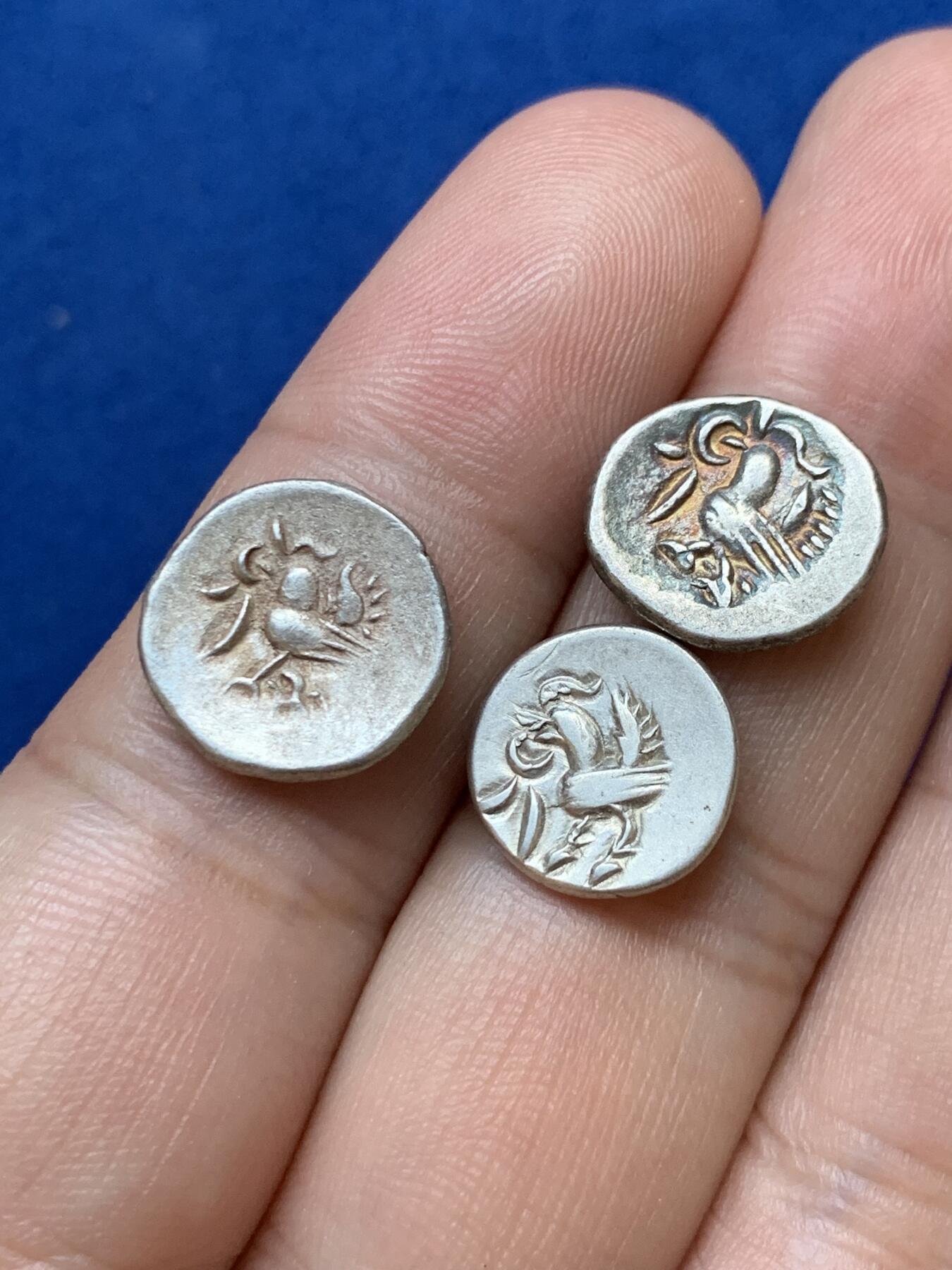 《竞宝斋》第289场- 周日，周一，周二 3场连拍 （全场包邮） 3枚一组 柬埔寨小鸟银币