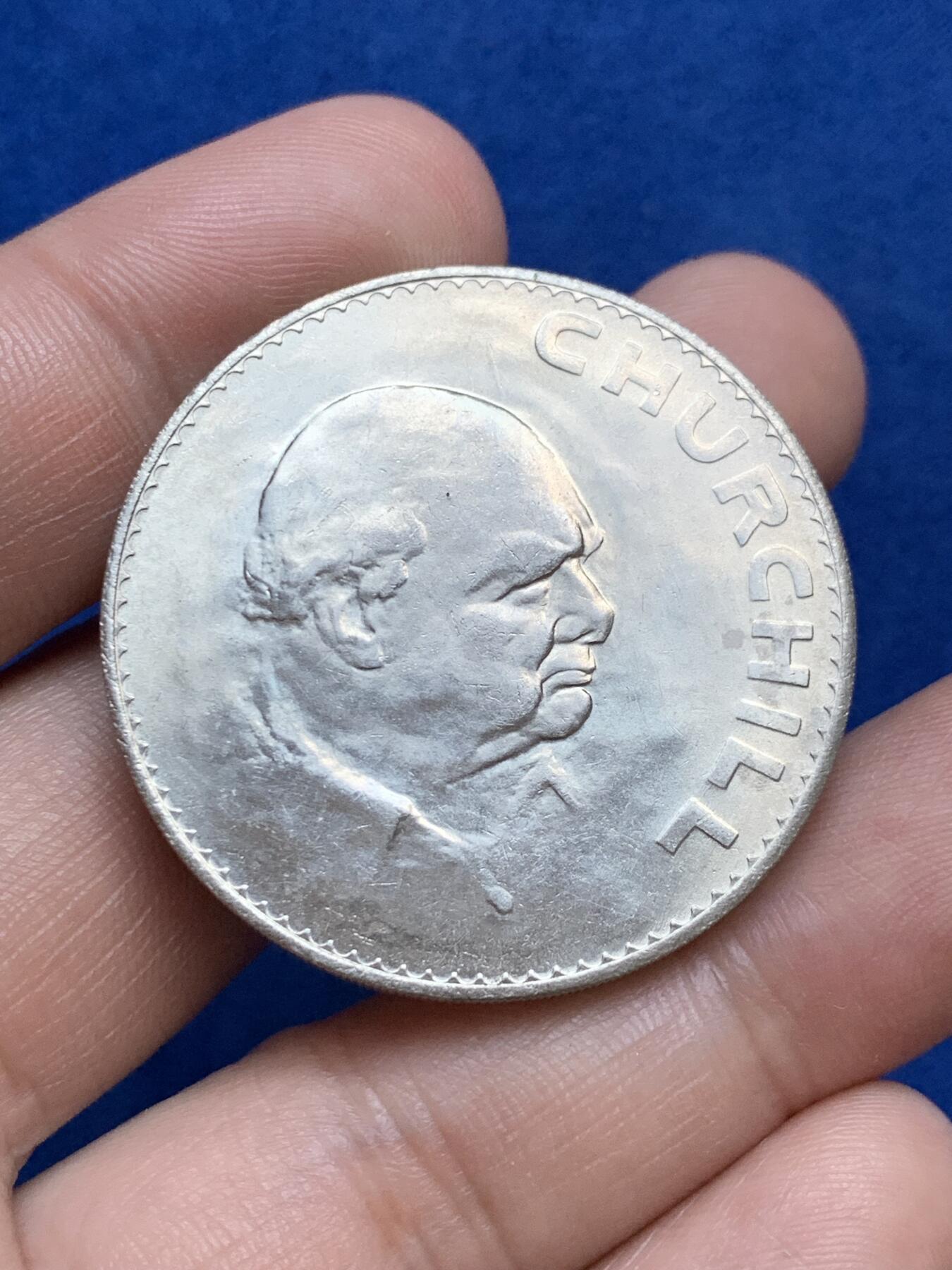 《竞宝斋》第289场- 周日，周一，周二 3场连拍 （全场包邮） 两枚一组 英国1965年1克朗丘吉尔克朗型纪念币