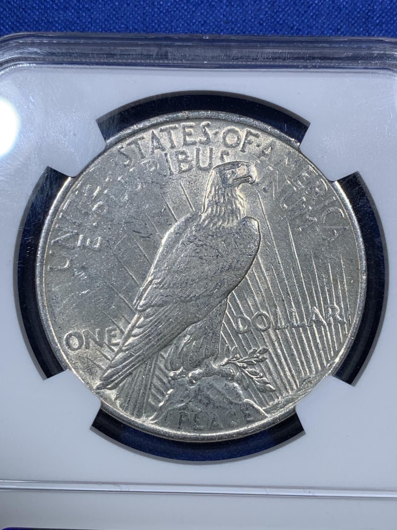 《竞宝斋》第289场- 周日，周一，周二 3场连拍 （全场包邮） NGC AU55 美国1922年和平银元 经典可藏