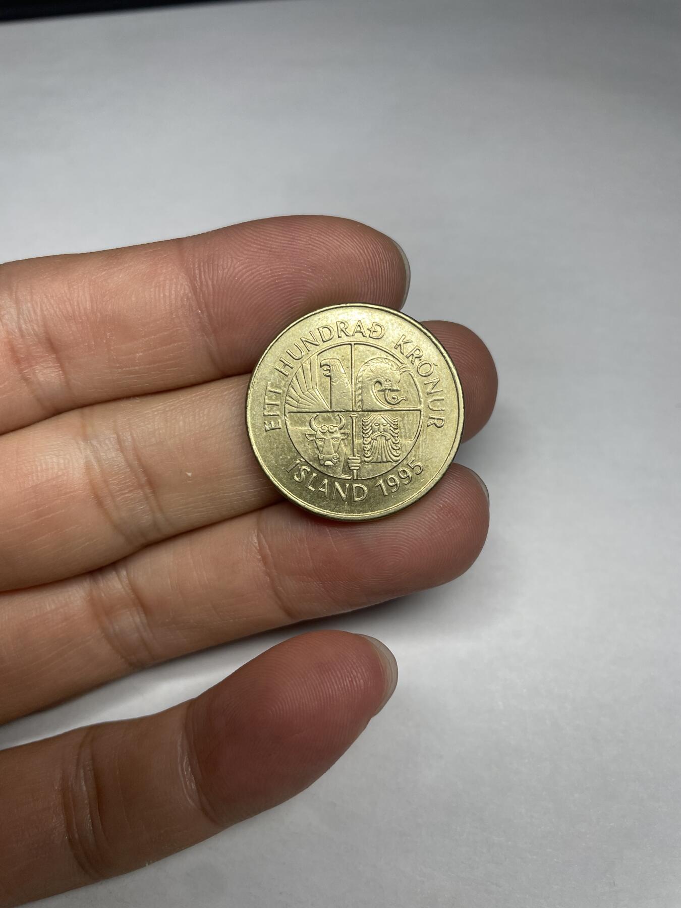 每日一拍，2024年集古藏今外币拍卖第十一期-第6场—（总第106拍），新一期拍卖开始了 1995年冰岛100克朗
