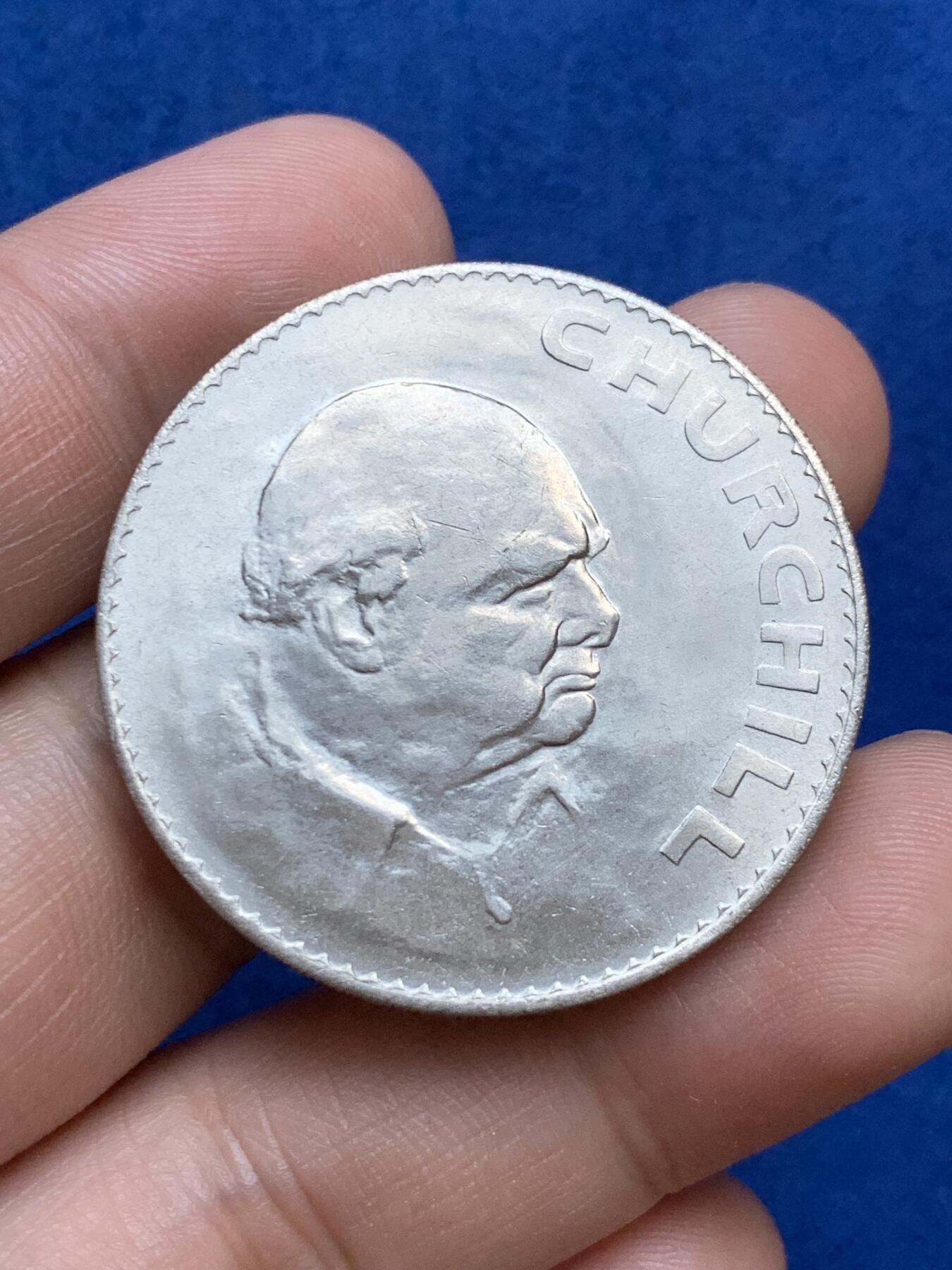 《竞宝斋》第289场- 周日，周一，周二 3场连拍 （全场包邮） 两枚一组 英国1965年1克朗丘吉尔克朗型纪念币