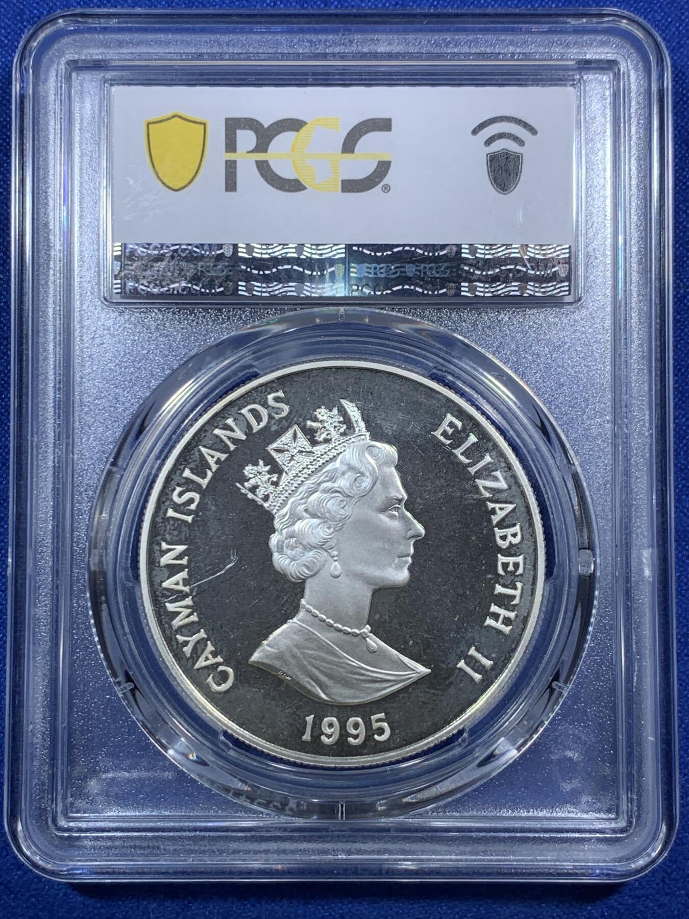 《竞宝斋》第289场- 周日，周一，周二 3场连拍 （全场包邮） 冠军分 PCGS PR67DCAM 开曼1995年世界濒危野生动物美洲大蜥蜴1元精制大银币