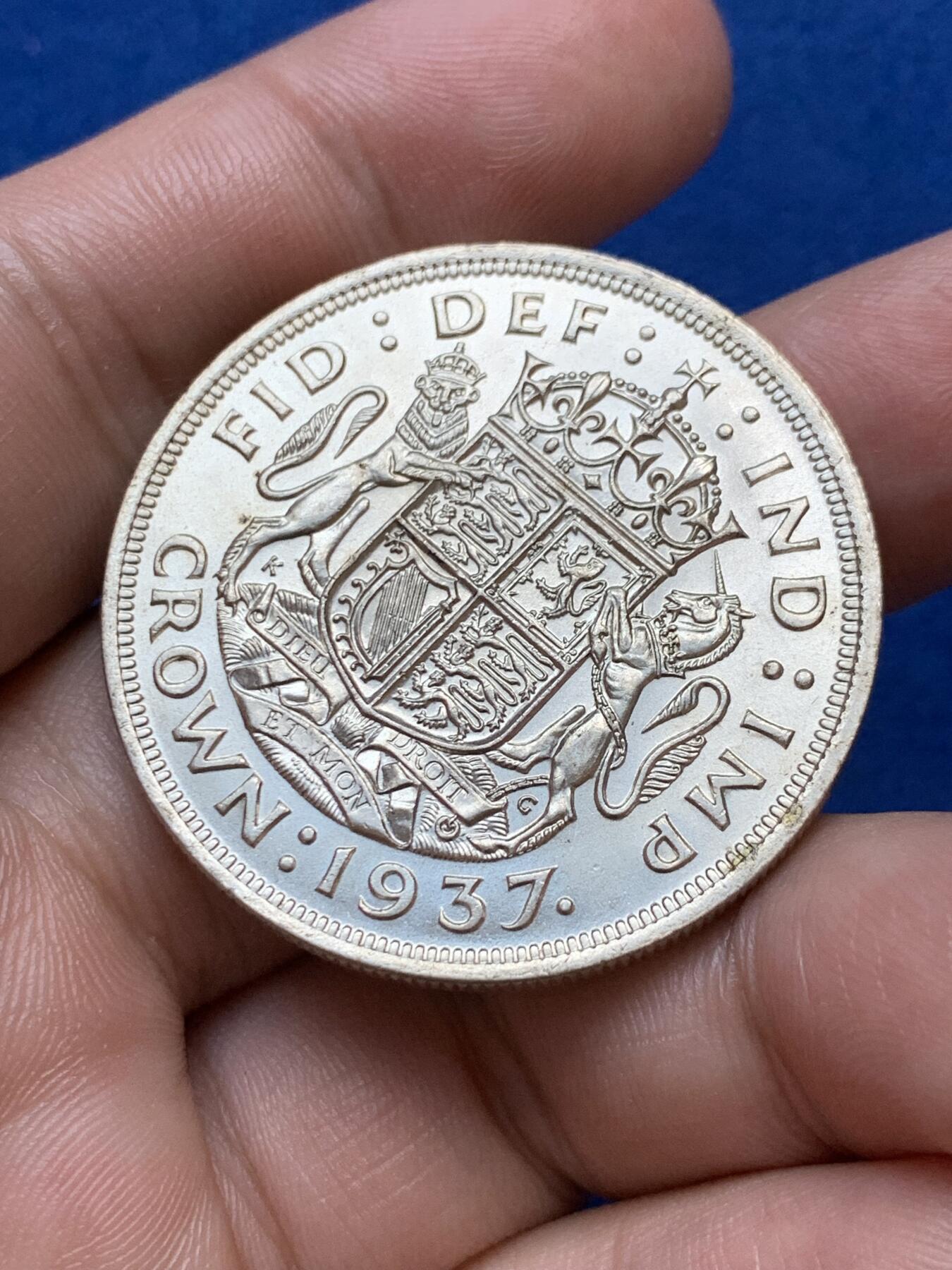 《竞宝斋》第289场- 周日，周一，周二 3场连拍 （全场包邮） 英国1937乔六 登基克朗 银币