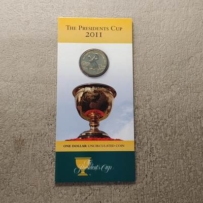 0起1加再包邮-纯粹捡漏拍-342乱拍场 - 澳大利亚2011年1元高尔夫总统杯官方卡装纪念币