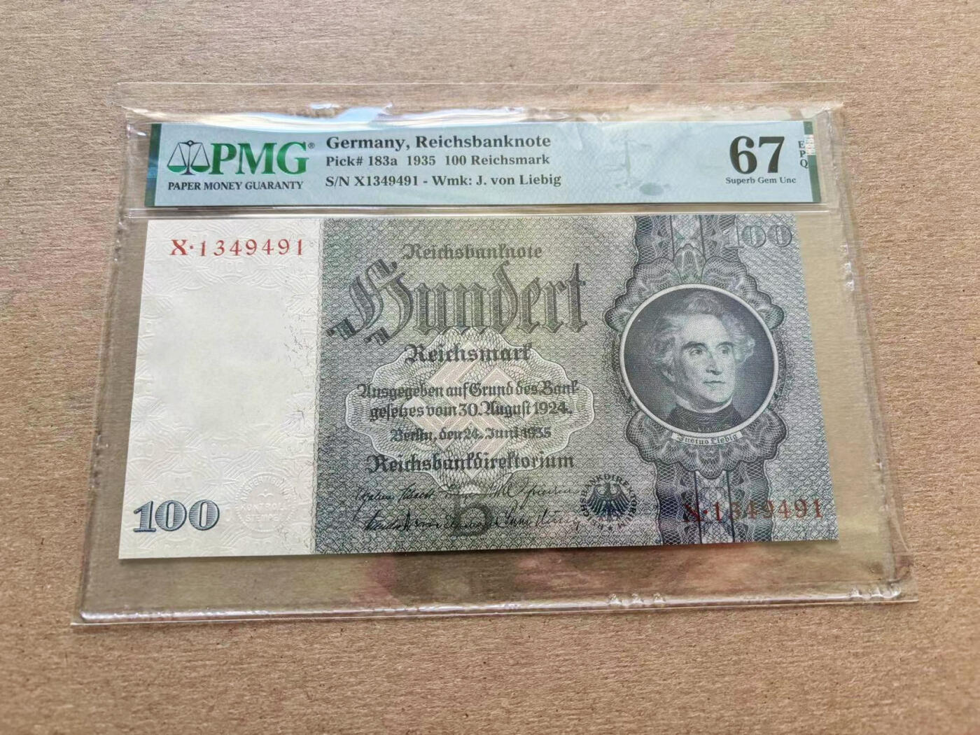 【Blue Auction】✨世界纸币精拍第510期【精】 德国 1935年100马克 PMG67EPQ 高分