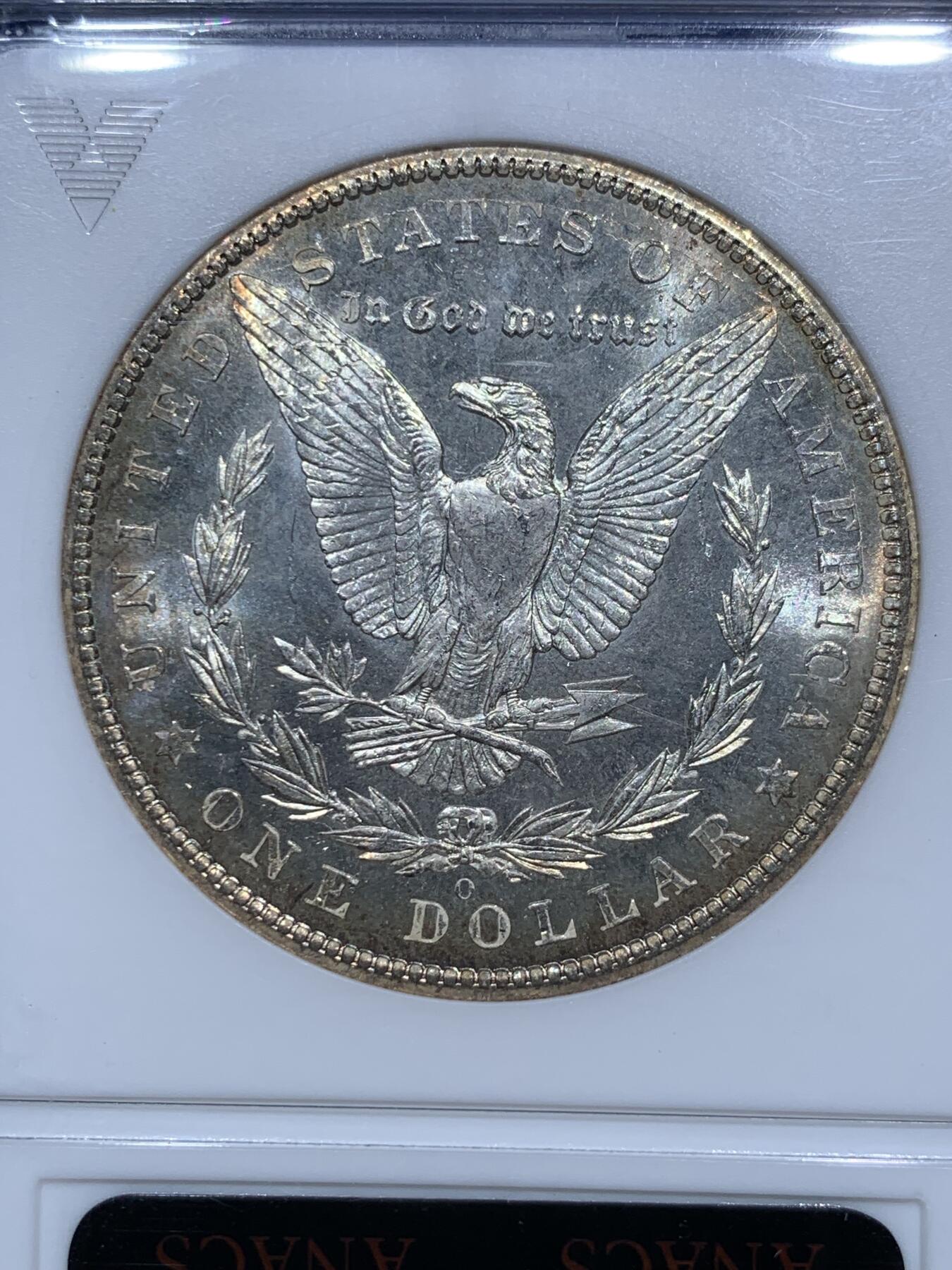 《竞宝斋》第290场- 周日，周一，周二 3场连拍 （全场包邮） ANACS MS64 美国 1904年 1美元 摩根银币 双面镜面感都很足 可以媲美PL 略少年份 环彩包浆 绝版盒子 收藏佳品