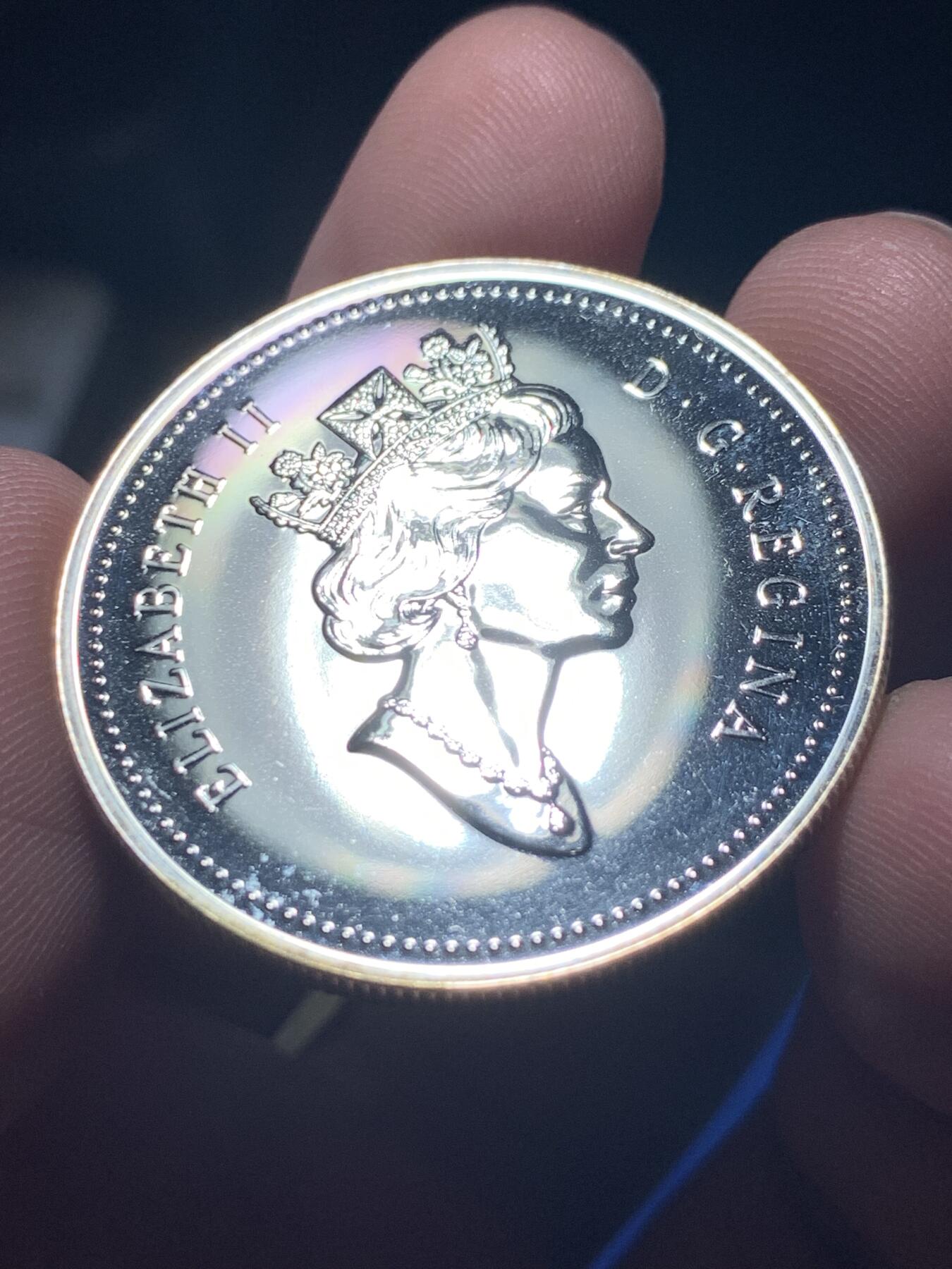 《竞宝斋》第290场- 周日，周一，周二 3场连拍 （全场包邮） 加拿大1990凯尔西探险1元精制银币 带盒子