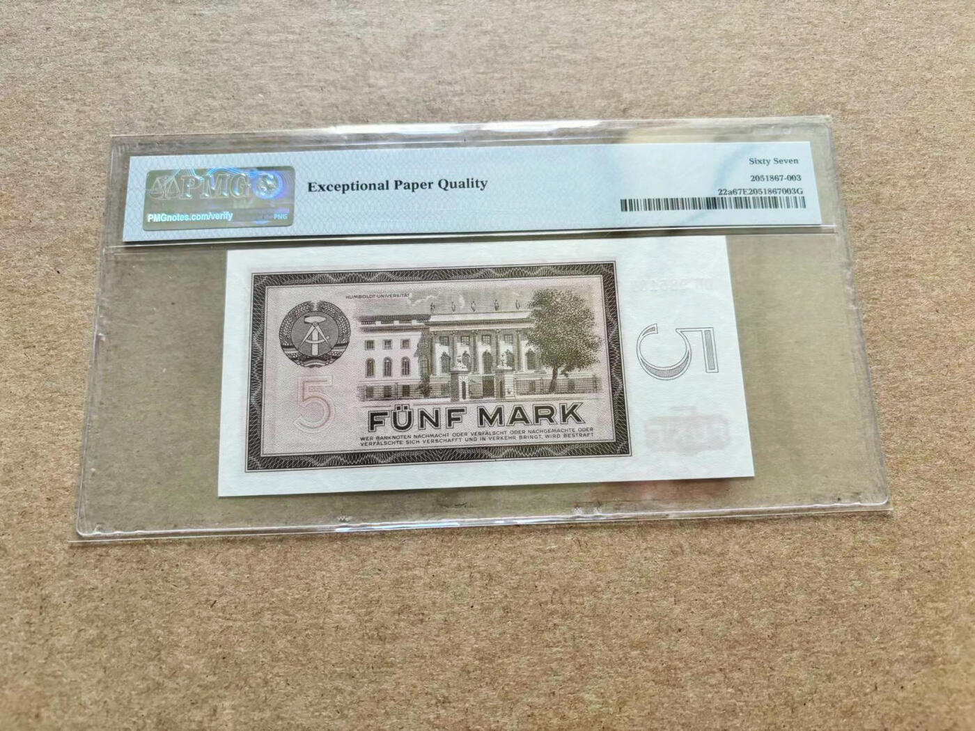 【Blue Auction】✨世界纸币精拍第510期【精】 德国 1964年5马克 PMG67EPQ 高分