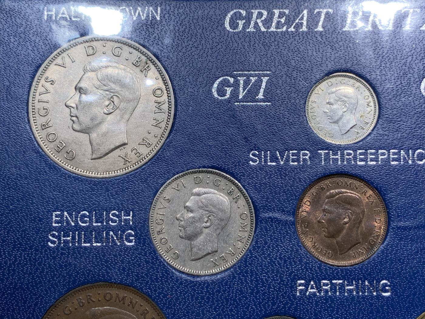 《竞宝斋》第290场- 周日，周一，周二 3场连拍 （全场包邮） 英国套币 乔治六世