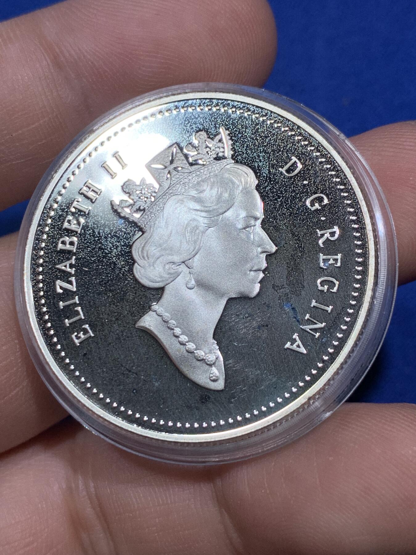 《竞宝斋》第290场- 周日，周一，周二 3场连拍 （全场包邮） 加拿大1992年驿站马车1元精制大银币 925银 25.1克