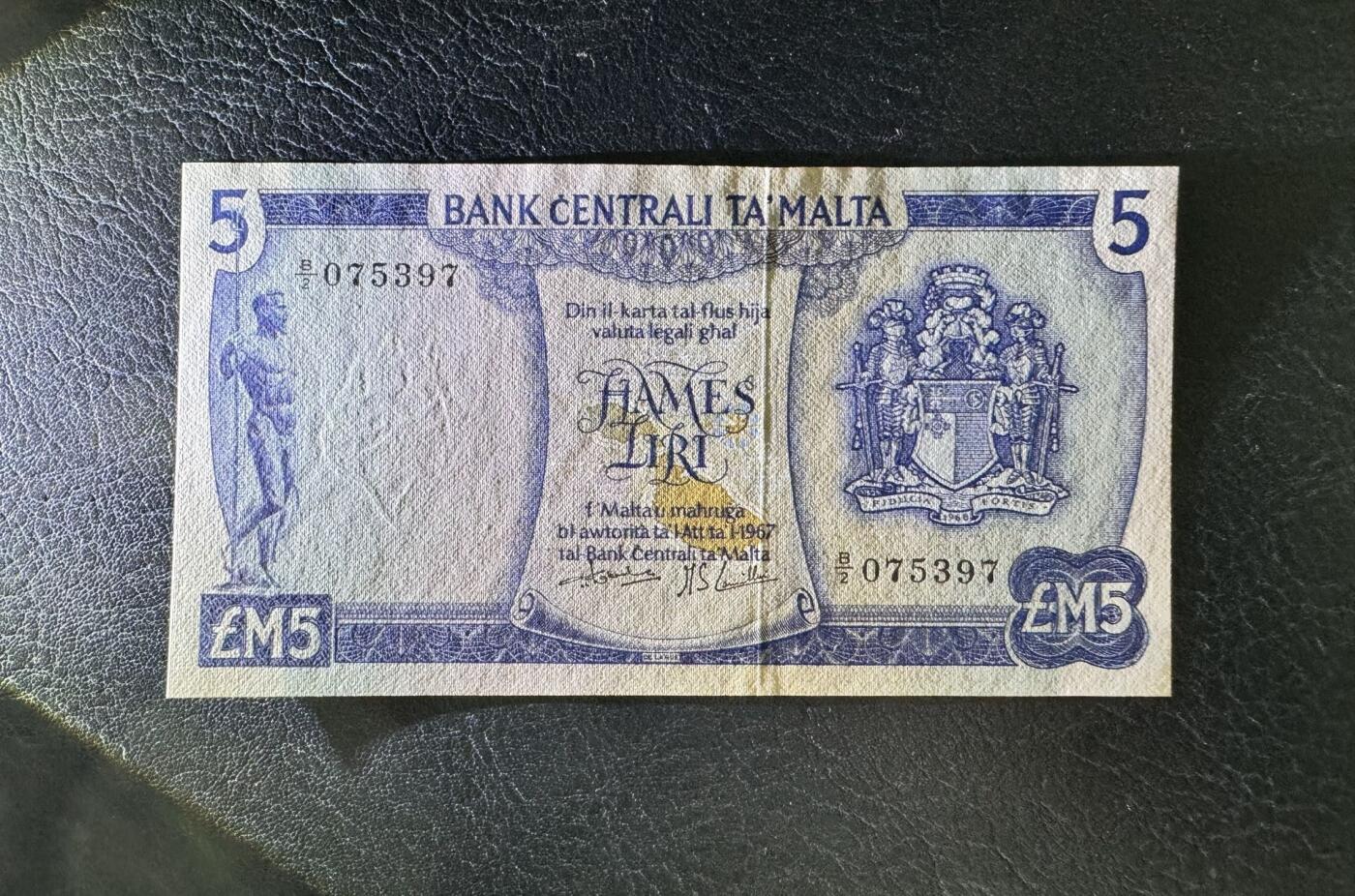 收藏联盟Quantum Auction 第363期拍卖  马耳他1967年5里拉 品相UNC 号码无4 德纳罗彩背