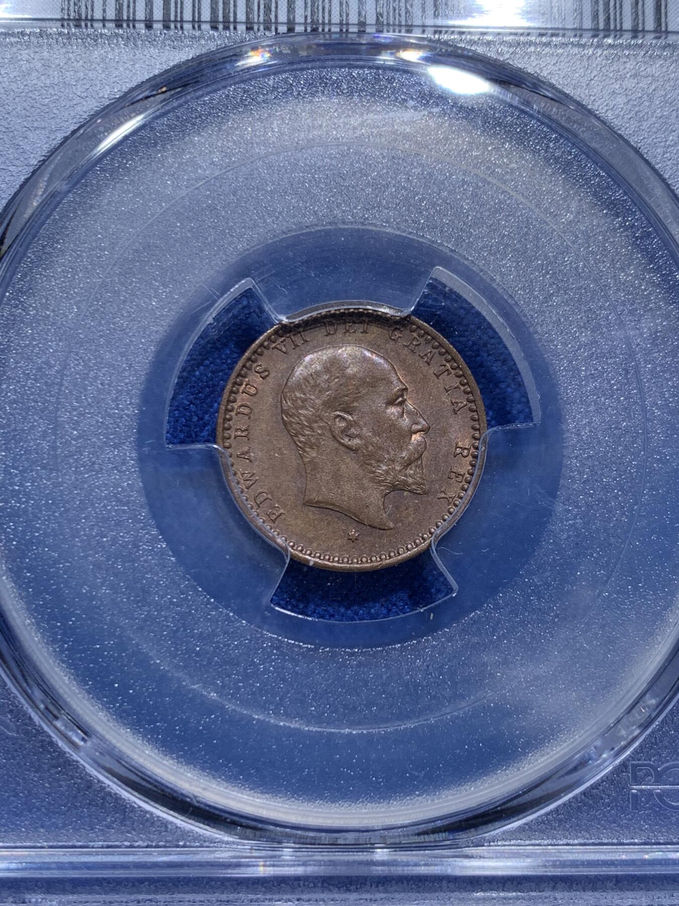 《竞宝斋》第290场- 周日，周一，周二 3场连拍 （全场包邮） PCGS MS64BN 英国1902年 爱德华七世半法新token 最小的马剑 镜面感极强的底板 美轮美奂