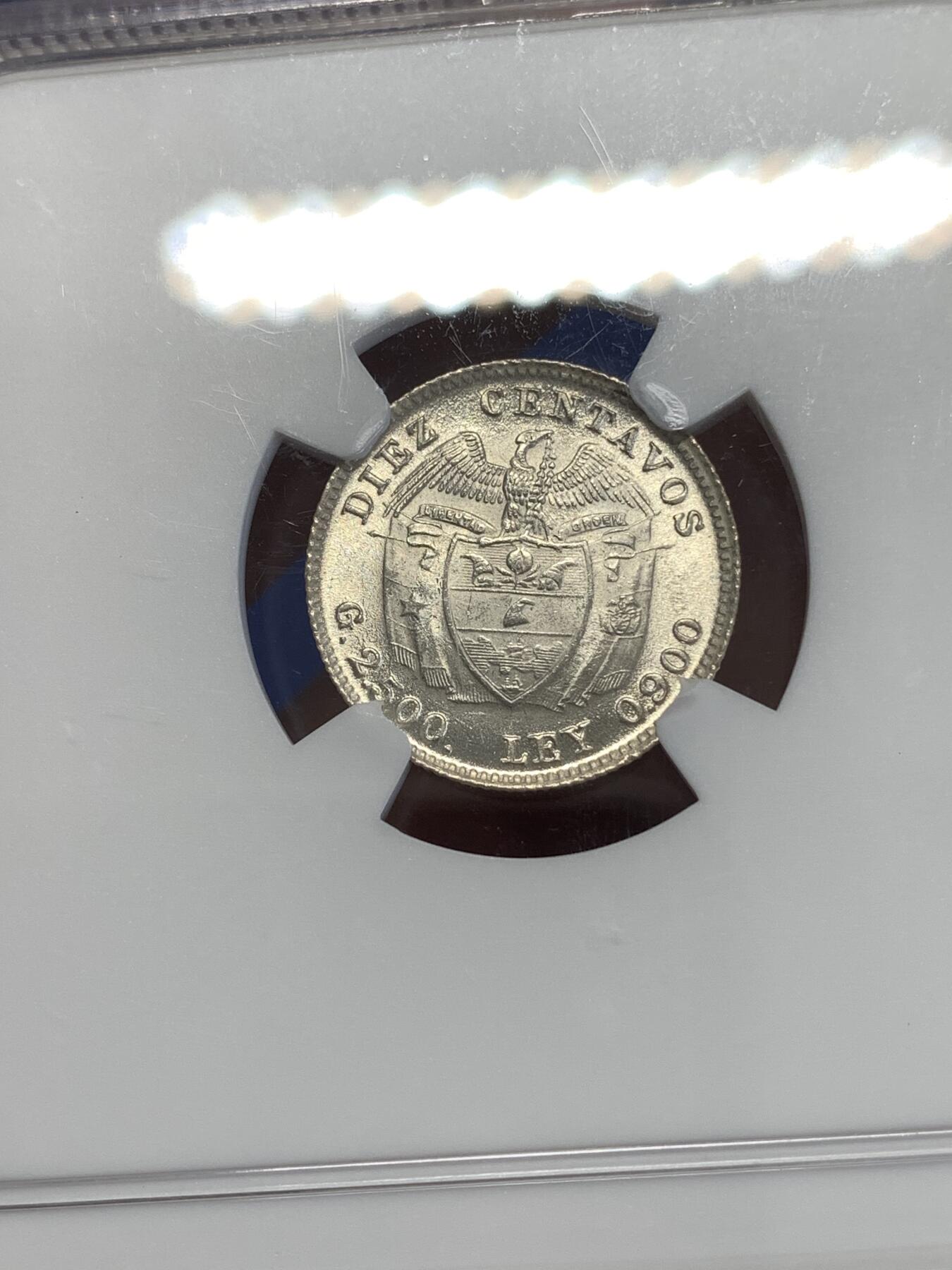 《竞宝斋》第290场- 周日，周一，周二 3场连拍 （全场包邮） NGC MS64 哥伦比亚 1941年 10分 银币