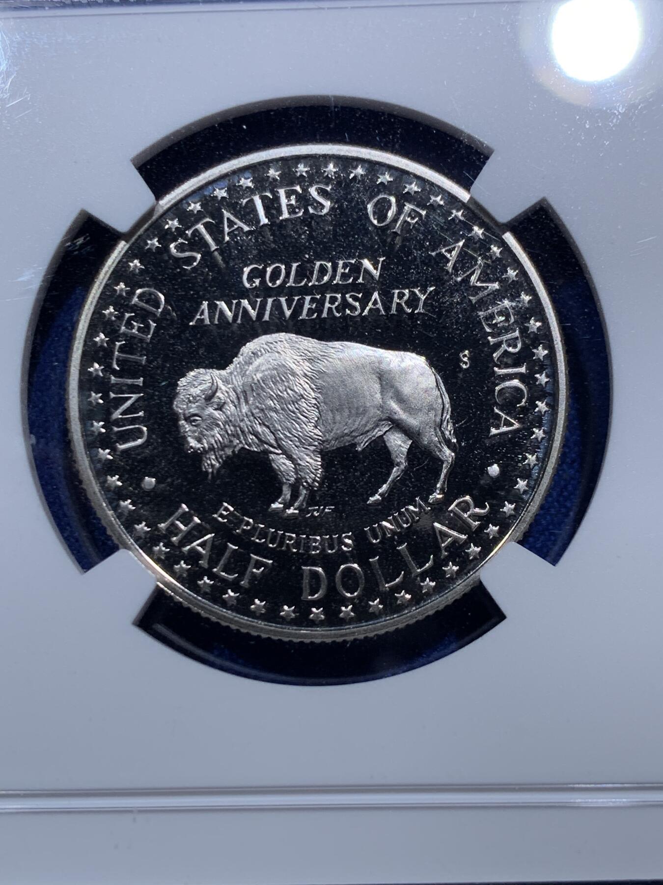 《竞宝斋》第290场- 周日，周一，周二 3场连拍 （全场包邮） NGC PF69UC/9.9 美国1991年S版总统山半美元 新10分制