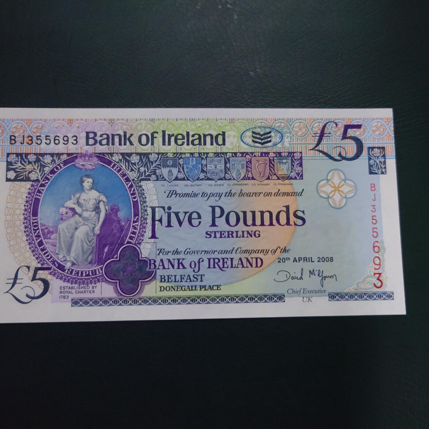 【世界钱币】精选微拍第121期暨2024年第32期  部分新品卖剩 2008年北爱尔兰5镑 酒厂纪念钞全新绝品无47尾号693