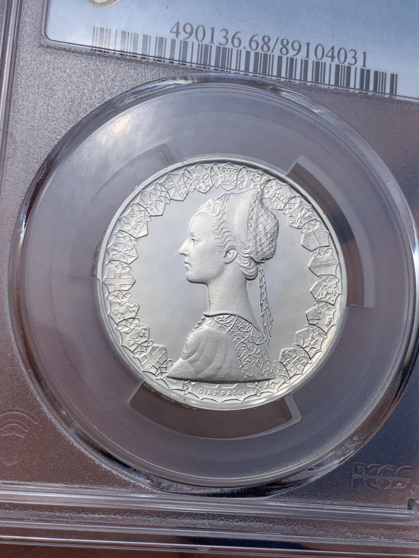 《竞宝斋》第290场- 周日，周一，周二 3场连拍 （全场包邮） PCGS PR68DCAM 意大利 1985年 精制 帆船少女 500里拉 首年发行 亚军分