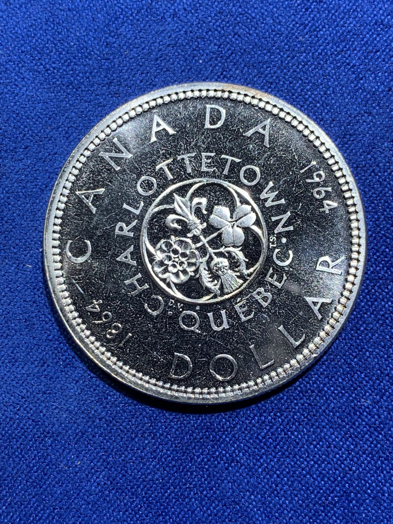 《竞宝斋》第290场- 周日，周一，周二 3场连拍 （全场包邮） 加拿大1964夏洛特会议百年大银币