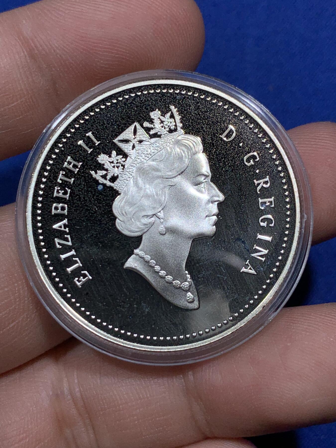 《竞宝斋》第290场- 周日，周一，周二 3场连拍 （全场包邮） 加拿大1992年驿站马车1元精制大银币 925银 25.1克