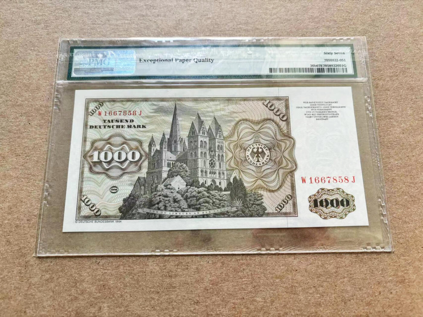 【Blue Auction】✨世界纸币精拍第510期【精】 德国 1980年1000马克 经典舍那 雕刻精美 PMG67EPQ 高分 老壳