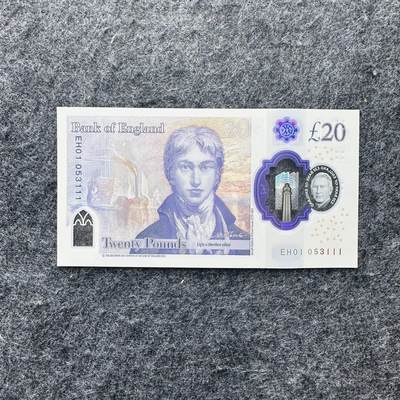 150th 🇬🇧🏴󠁧󠁢󠁳󠁣󠁴󠁿英国查尔斯头像10-20-50镑塑料钞，首发冠 &苏格兰银行和阿尔斯特银行20镑新日期和新签名 - 英国英格兰银行2024年20镑塑料钞，查尔斯头像，EH01首发冠+豹子号111，EH01 053111