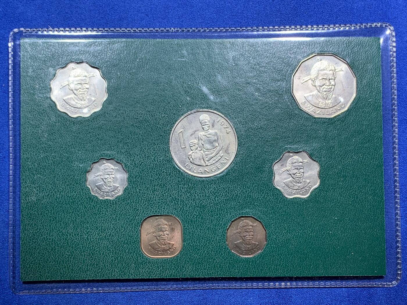 《竞宝斋》第290场- 周日，周一，周二 3场连拍 （全场包邮） 1974斯威士兰7枚装套币 英联邦经典套币  unc品