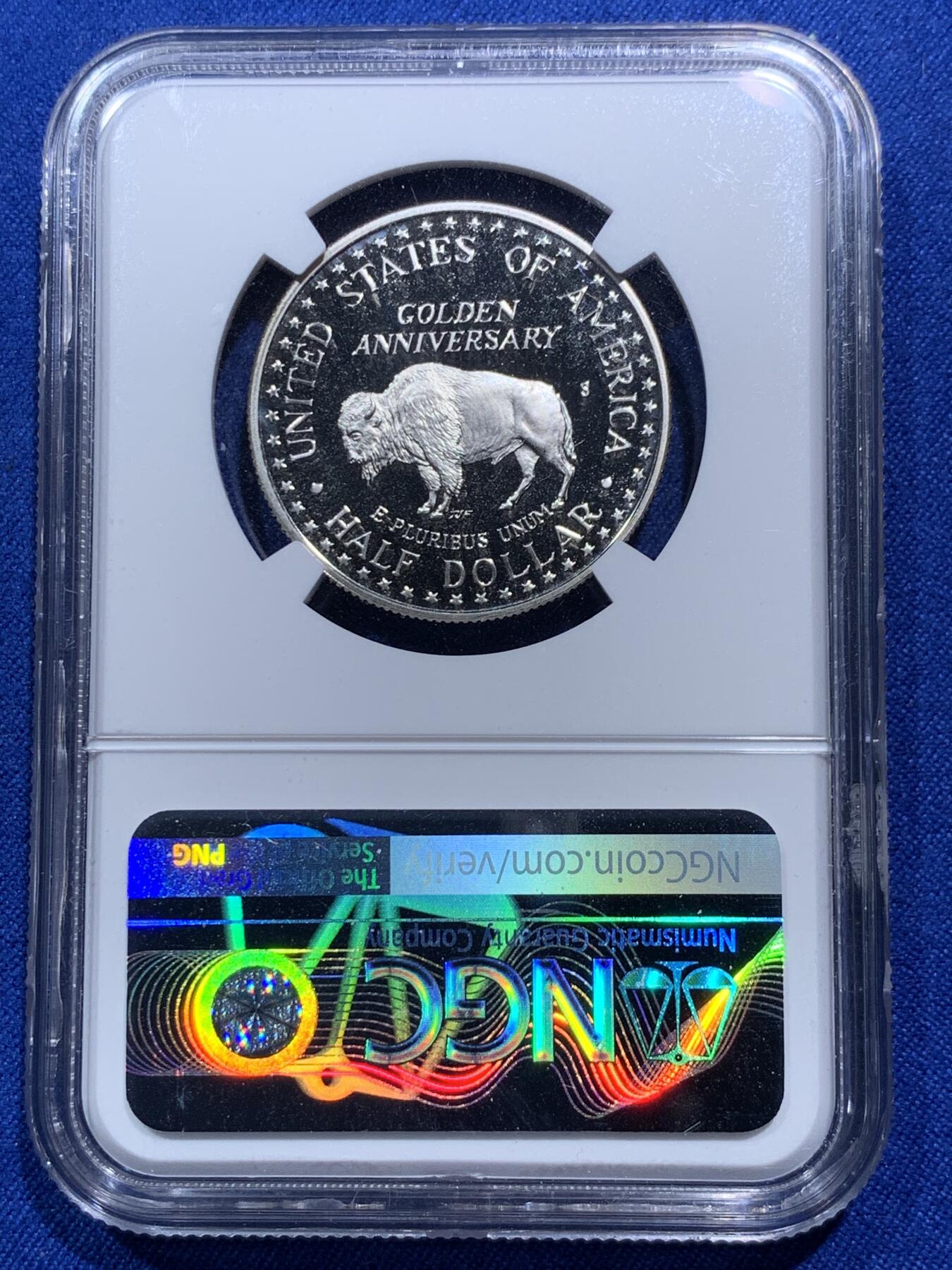 《竞宝斋》第290场- 周日，周一，周二 3场连拍 （全场包邮） NGC PF69UC/9.9 美国1991年S版总统山半美元 新10分制