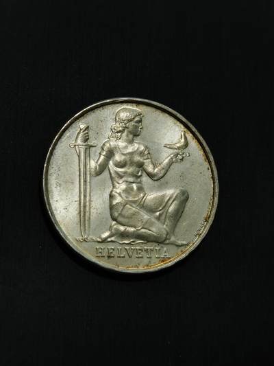 臻藏泉阁国内外钱币 - 瑞士女神5法郎银币