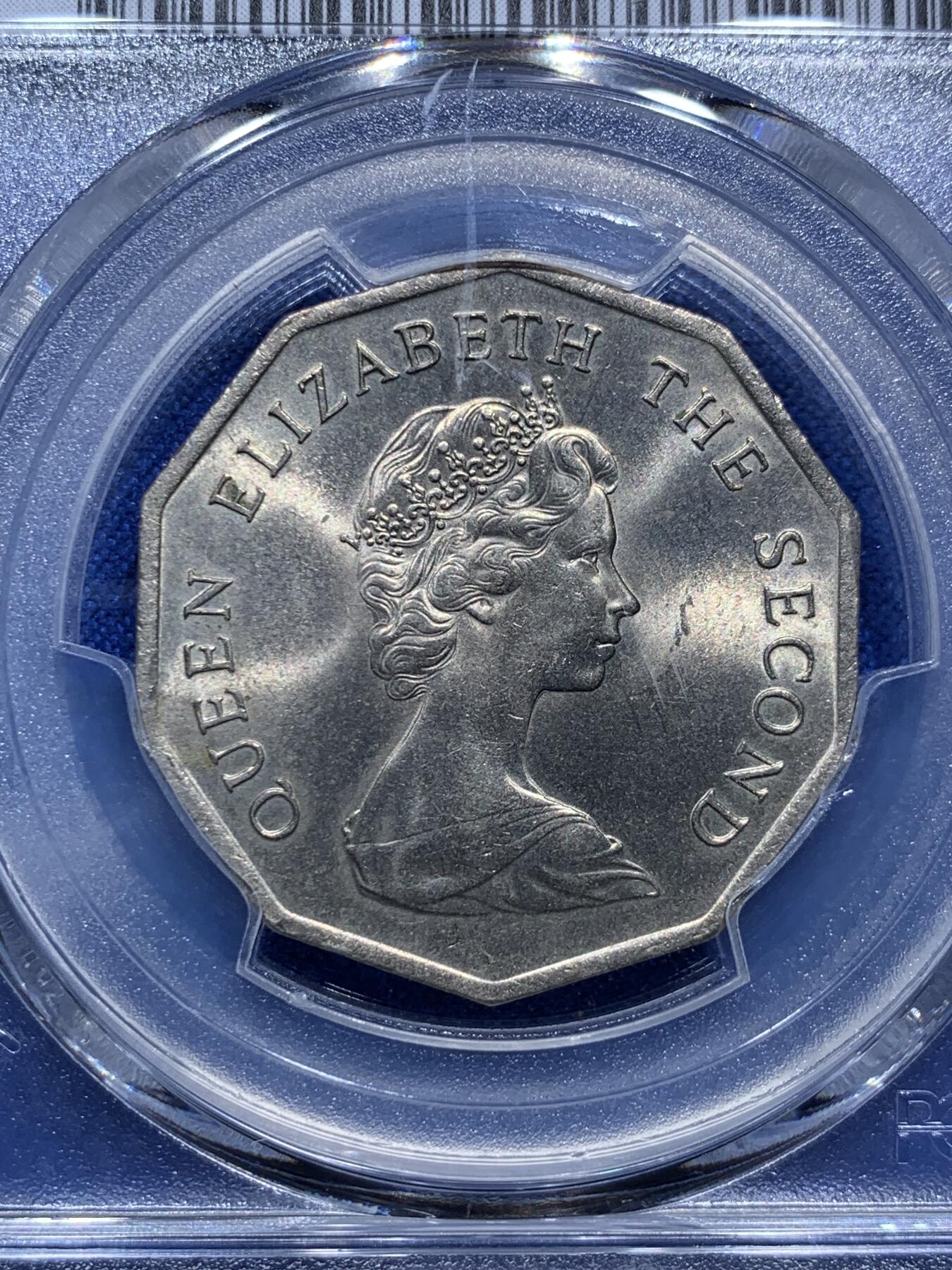 《竞宝斋》第290场- 周日，周一，周二 3场连拍 （全场包邮） PCGS MS63 香港1978多边形五元 大热品种 两面转光犀利 78是三个年份中最少的 好品非常不易