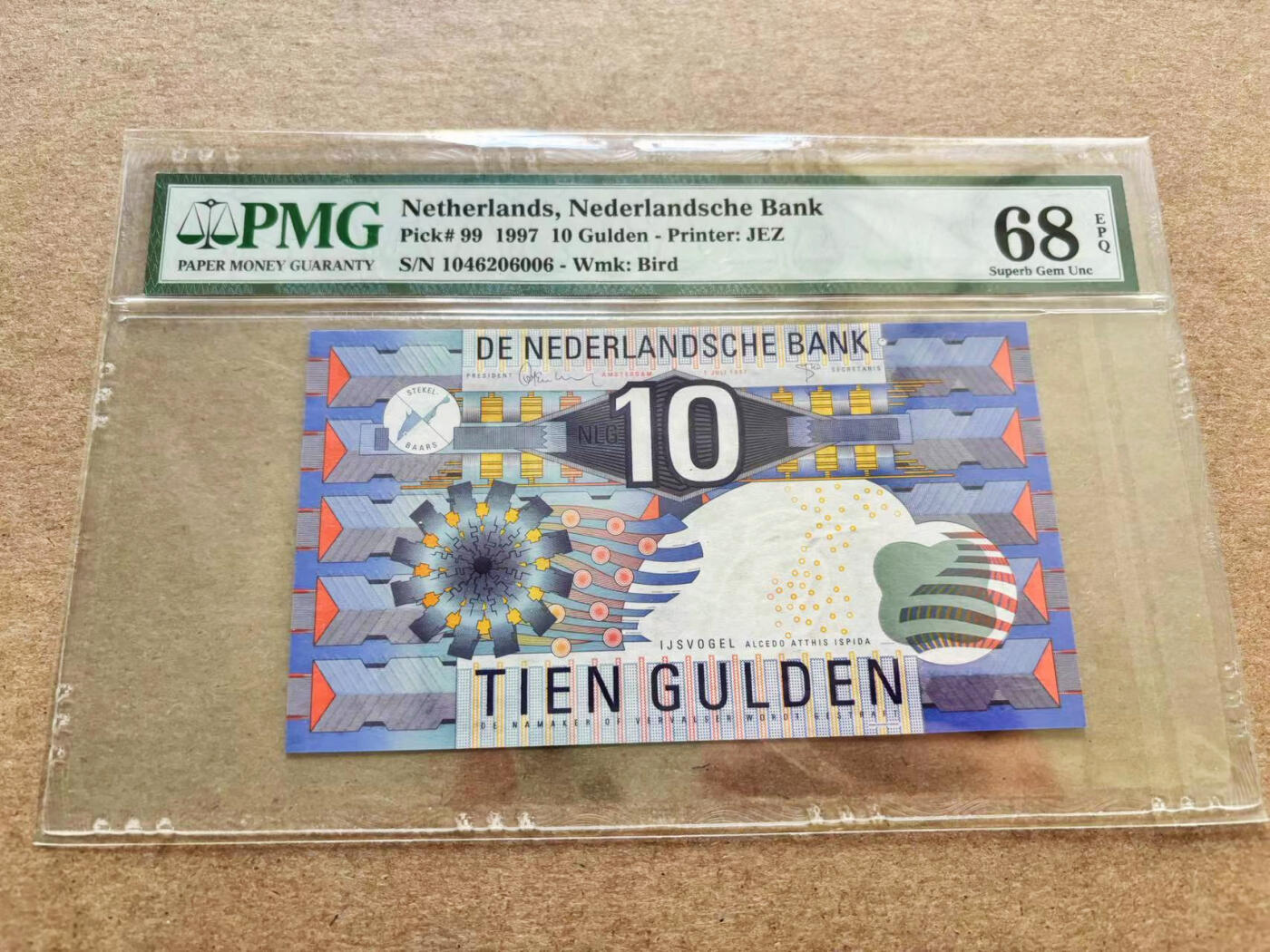 【Blue Auction】✨世界纸币精拍第510期【精】 荷兰 1997年10盾  PMG68EPQ 超高分