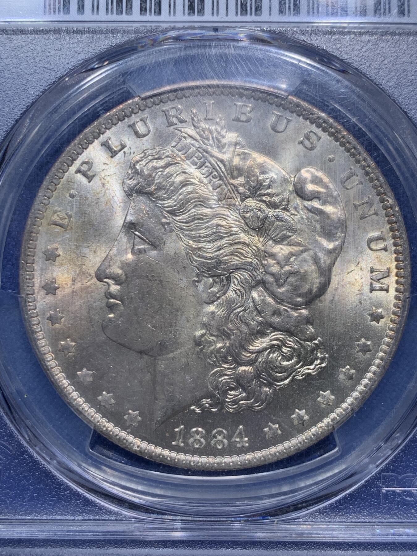 《竞宝斋》第290场- 周日，周一，周二 3场连拍 （全场包邮） PCGS MS64 美国1884-O版摩根银币