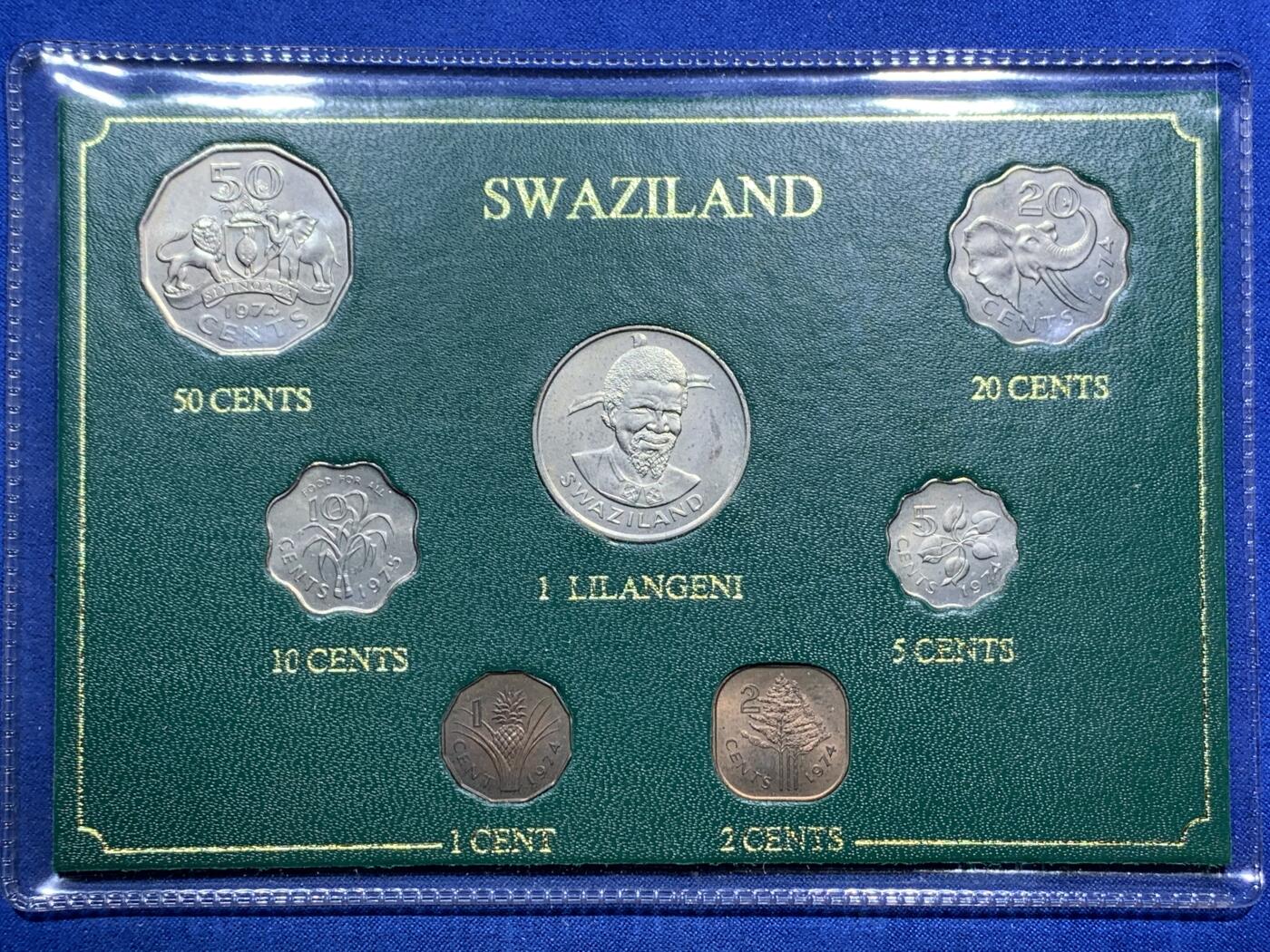 《竞宝斋》第290场- 周日，周一，周二 3场连拍 （全场包邮） 1974斯威士兰7枚装套币 英联邦经典套币  unc品