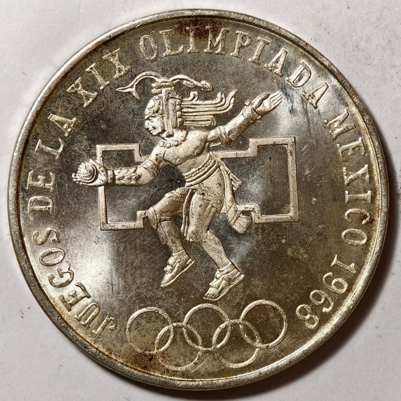 紫瑗钱币——第386期拍卖 墨西哥 1968年 墨西哥城奥运会 25比索 22.5克 0.72银