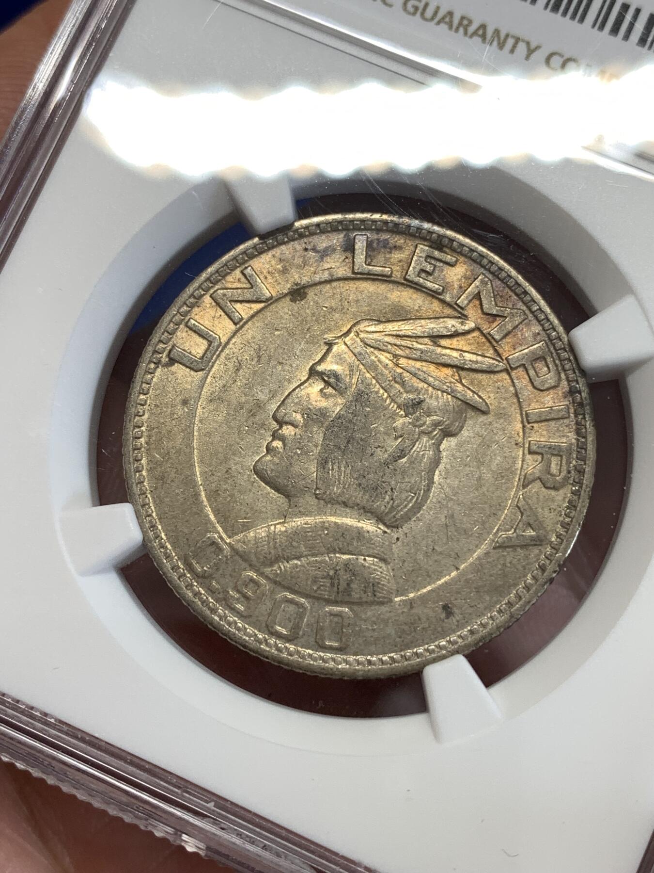 《竞宝斋》第290场- 周日，周一，周二 3场连拍 （全场包邮） NGC MS63 洪都拉斯1932年1伦皮拉银币 最大面值银币 亚军分 少见品种喜欢的不要错过了