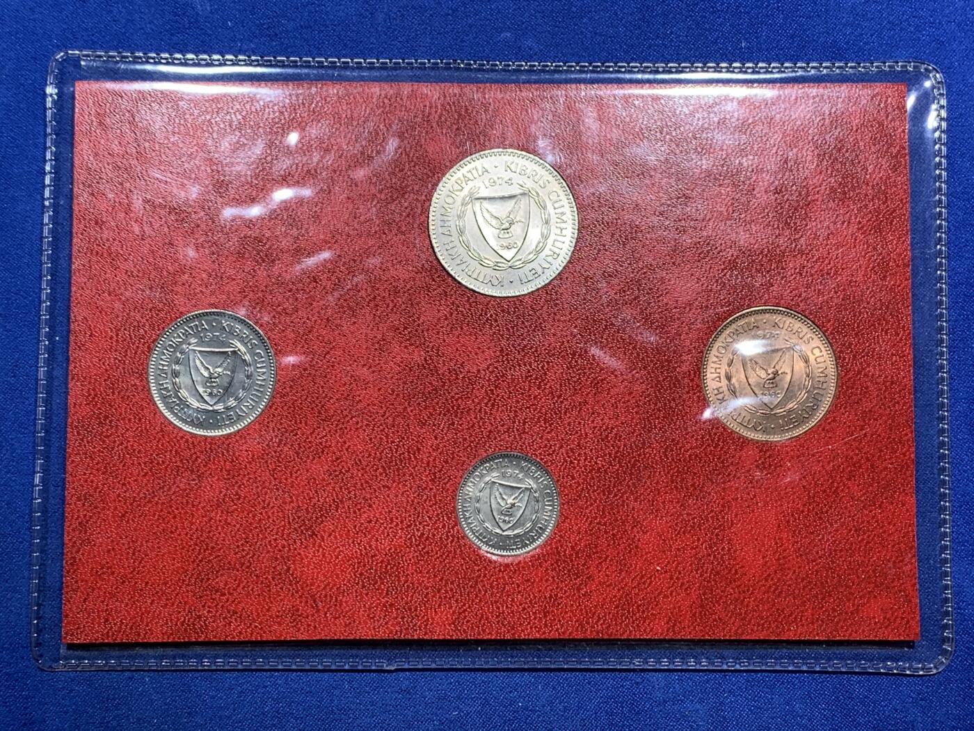 《竞宝斋》第290场- 周日，周一，周二 3场连拍 （全场包邮） 1974塞浦路斯4枚装套币 英联邦经典套币 unc品