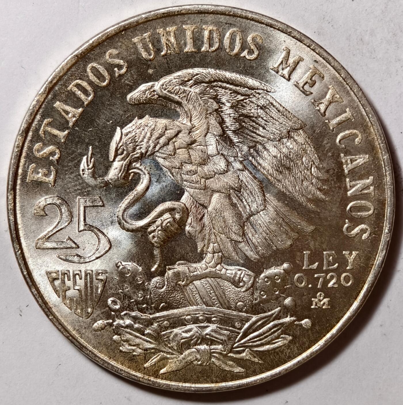 紫瑗钱币——第386期拍卖 墨西哥 1968年 墨西哥城奥运会 25比索 22.5克 0.72银