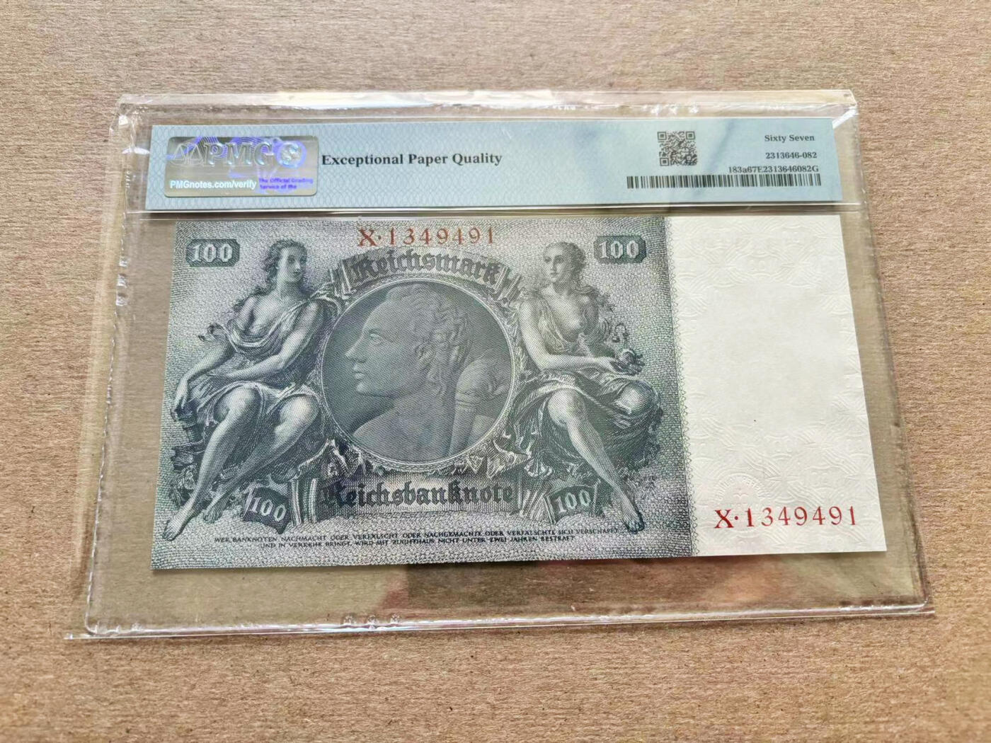 【Blue Auction】✨世界纸币精拍第510期【精】 德国 1935年100马克 PMG67EPQ 高分