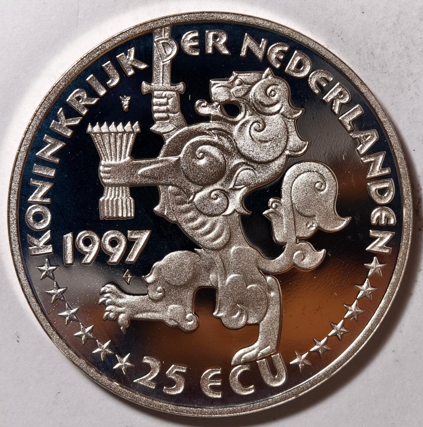 紫瑗钱币——第386期拍卖 荷兰 1997年 荷兰俄罗斯建交400周年 25埃局 25克 0.925银 精制