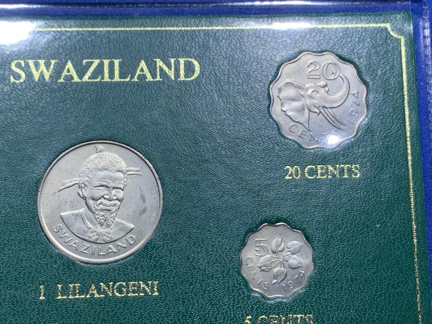 《竞宝斋》第290场- 周日，周一，周二 3场连拍 （全场包邮） 1974斯威士兰7枚装套币 英联邦经典套币  unc品