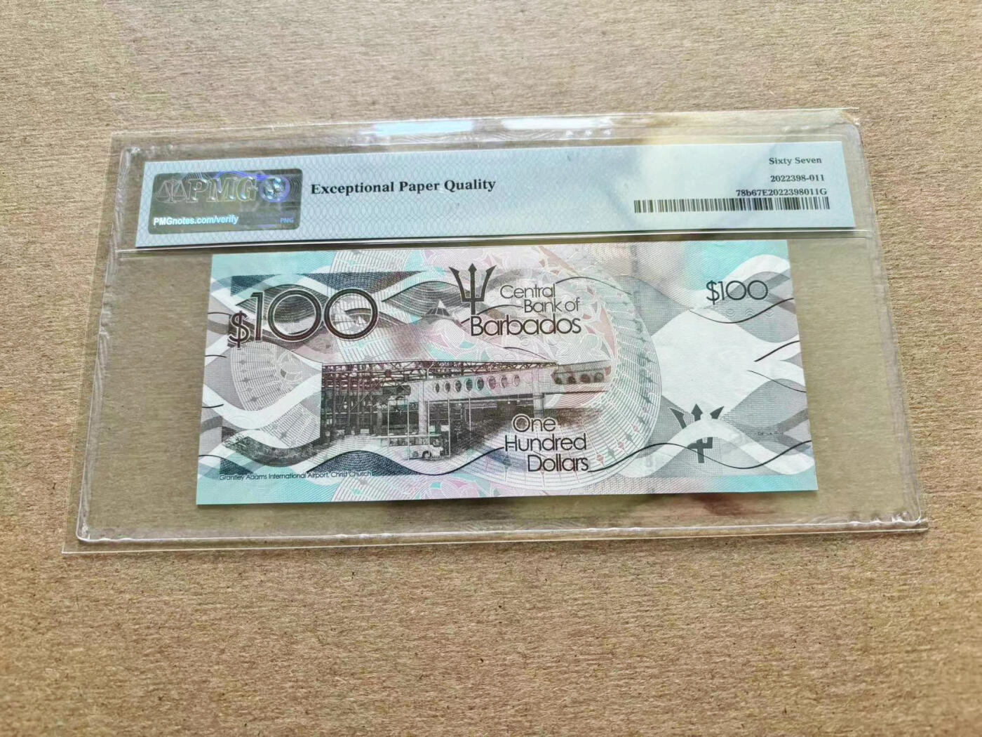 【Blue Auction】✨世界纸币精拍第510期【精】 巴巴多斯 2016年100元 PMG67EPQ 高分