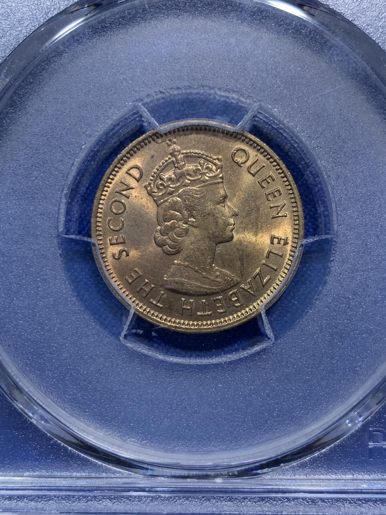 《竞宝斋》第290场- 周日，周一，周二 3场连拍 （全场包邮） PCGS MS65 香港1975一毫 两面转光犀利 黄铜币保存不易 性价比高